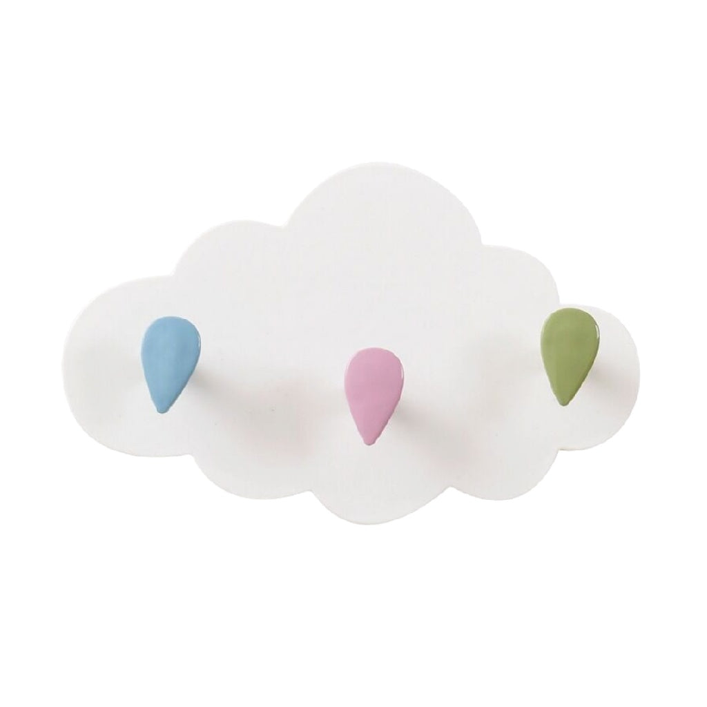 Porte-manteau en forme de nuage, 3 crochets, Couleurs pastel
