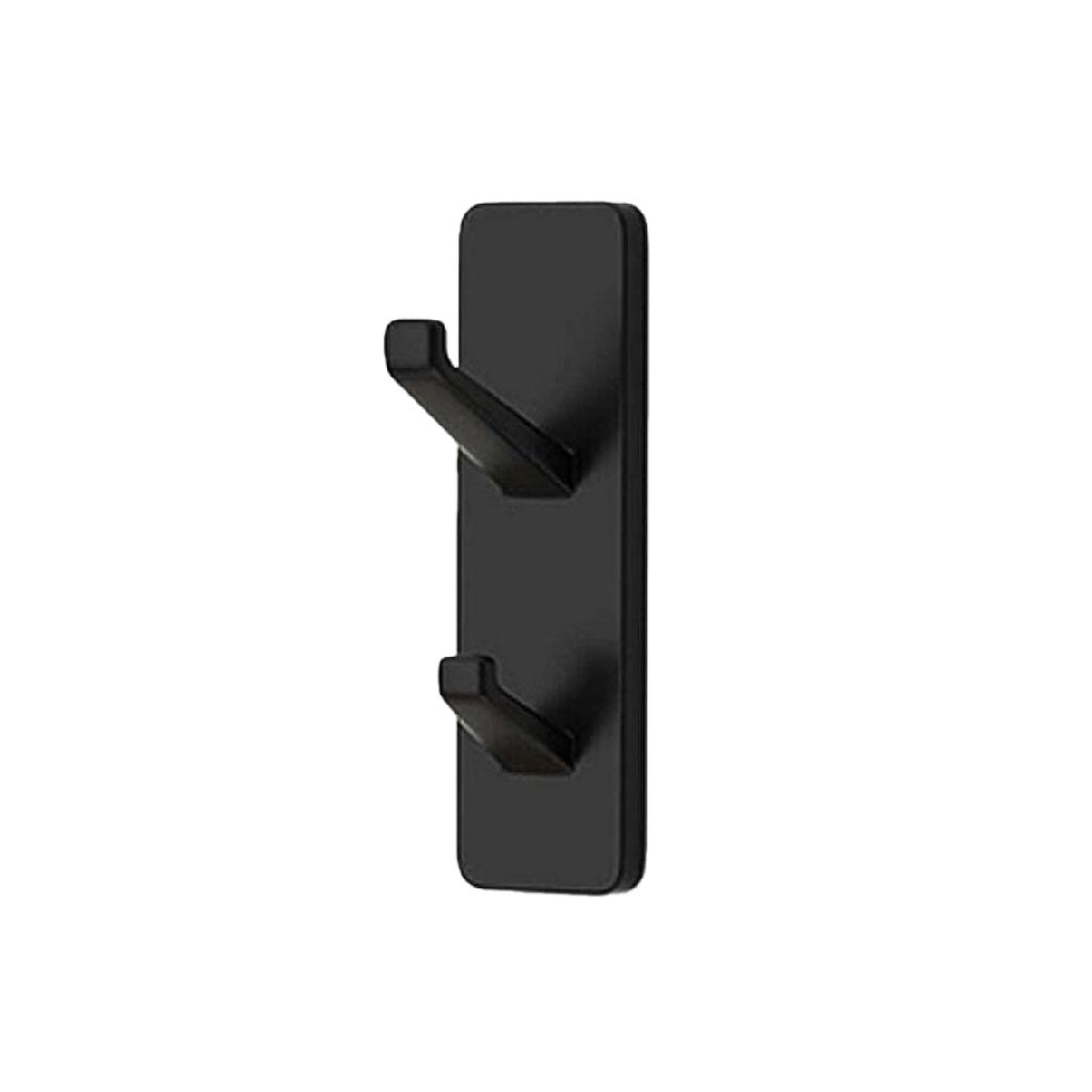 Porte-manteau mural, Noir, 2 crochets